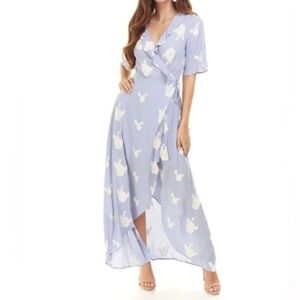 Lost +Wander Anthropologie Emboidered Wrap Dress